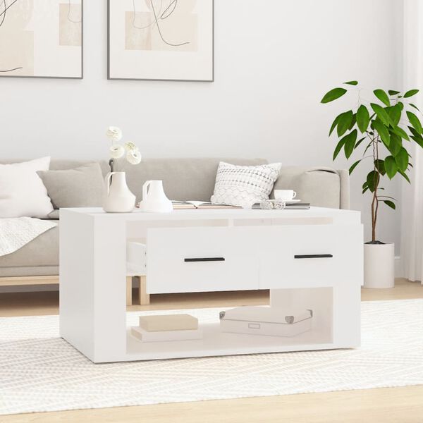 vidaXL Tavolino da Salotto Bianco 80x50x40 cm in Legno Multistrato