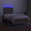 vidaXL Letto a Molle con Materasso e LED Tortora 120x190 cm in Tessuto
