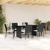 vidaXL Set da Pranzo da Giardino 7 pz Nero con Cuscini in Polyrattan