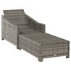 vidaXL Lettino Prendisole con Cuscino Grigio Scuro Polyrattan Grigio