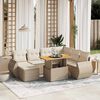 vidaXL Set Divano da Giardino 8 pz con Cuscini Beige in Polyrattan