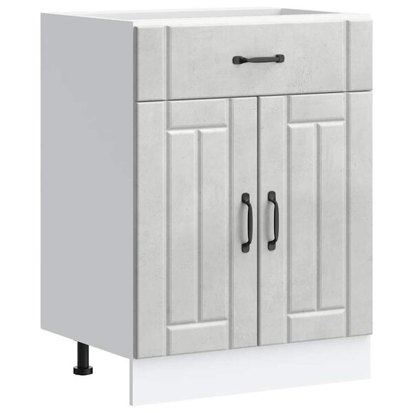 vidaXL Base da Cucina Lucca Grigio Cemento in Legno Multistrato