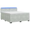 vidaXL Letto con Box Spring, Materasso e LED Grigio Chiaro Velluto