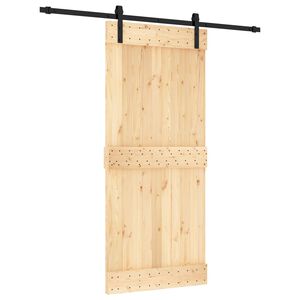 vidaXL Porta scorrevole Naturale e Nero 90 x 210 cm