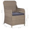 vidaXL Set da Pranzo da Giardino 9 pz in Polyrattan Marrone