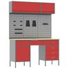 vidaXL Set di mobili da lavoro con cassetto con blocco 8 pz Rosso