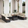vidaXL Set Divano da Giardino 11 pcs Nero Poly Rattan
