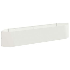 vidaXL Letto rialzato da giardino Bianco 220 x 40 x 40 cm Acciaio
