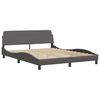vidaXL Letto Viana con Materasso Grigio 160x200 cm in Similpelle