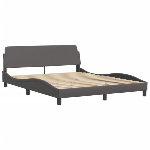 vidaXL Letto Viana con Materasso Grigio 160x200 cm in Similpelle