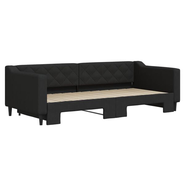 vidaXL Divano Letto con Letto Estraibile Nero 90x200 cm in Tessuto