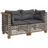 vidaXL Divani Angolari da Giardino con Cuscini 2pz Polyrattan Grigio