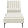 vidaXL Chaise Longue Massaggi con Cuscino a Rullo Crema in Velluto
