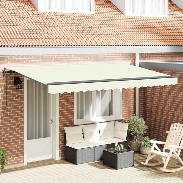 vidaXL Tenda Retrattile Crema 350 x 200 cm Tessuto
