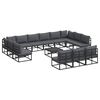 vidaXL Set Divano da Giardino 14 pz Nero Alluminio