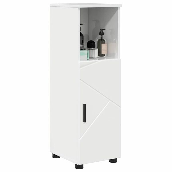 vidaXL Mobile da Bagno con archiviazione Bianco Lucido 30 x 35 x 95 cm