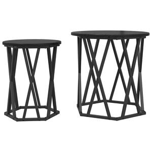 vidaXL Tavolino da salotto 2 pcs Rovere Nero