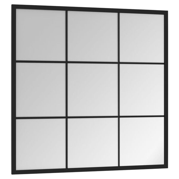vidaXL Specchio da Parete Nero 60x60 cm in Metallo