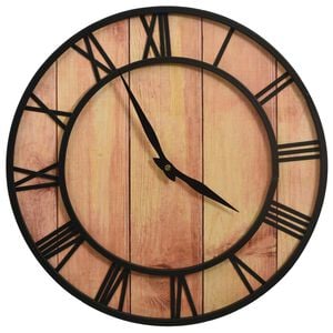 vidaXL Orologio da Parete 39 cm Marrone e Nero in MDF e Ferro
