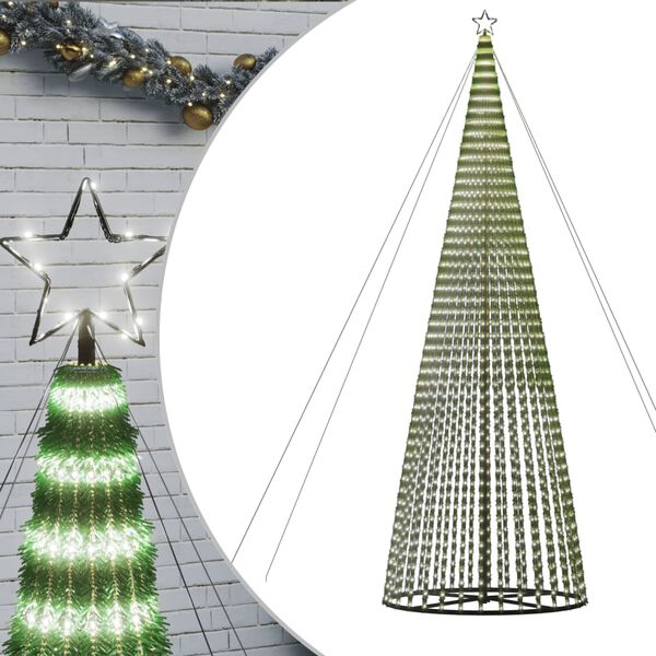 vidaXL Albero di Natale a LED 1544 LED Bianco Freddo 500 cm