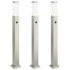 vidaXL Lampioni a dissuasore con sensore 3 pz 80 cm Acciaio Inox IP44