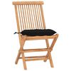 vidaXL Set da Pranzo Giardino Pieghevole 3 pz Cuscino Massello di Teak