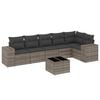 vidaXL Set Divani da Giardino 7 pz con Cuscini Grigio in Polyrattan