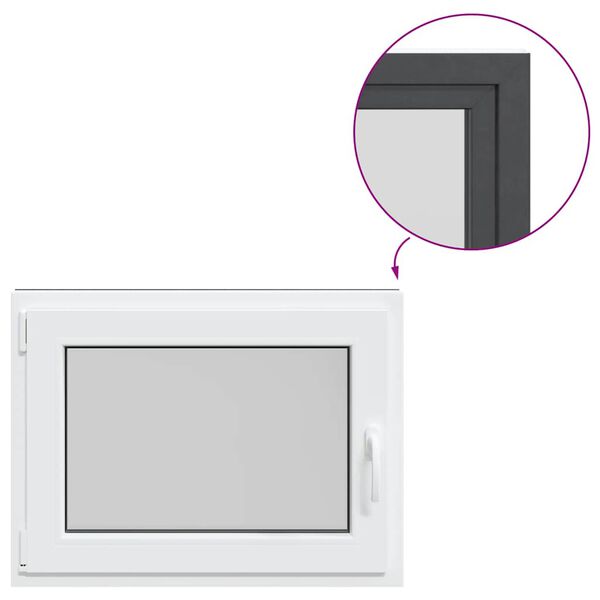 vidaXL Finestra da cantina "RISOR" 80x70 cm anta-ribalta DIN sinistra antracite