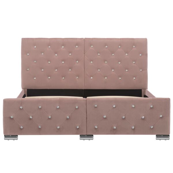 vidaXL Giroletto Rosa in Velluto 140x200 cm