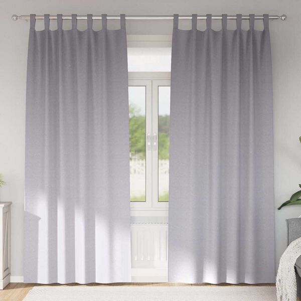 vidaXL Tende Blackout con Anelli 2 pcs Grigio Metallico 260 x 140 cm