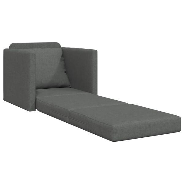 vidaXL Divano letto 60cm Grigio scuro Tessuto