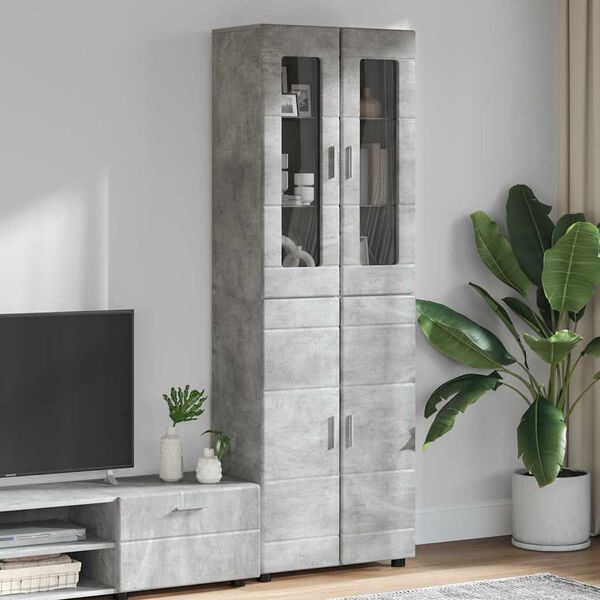 vidaXL Credenza con lo scaffale FLORIN Grigio cemento 60 x 35 x 182 cm