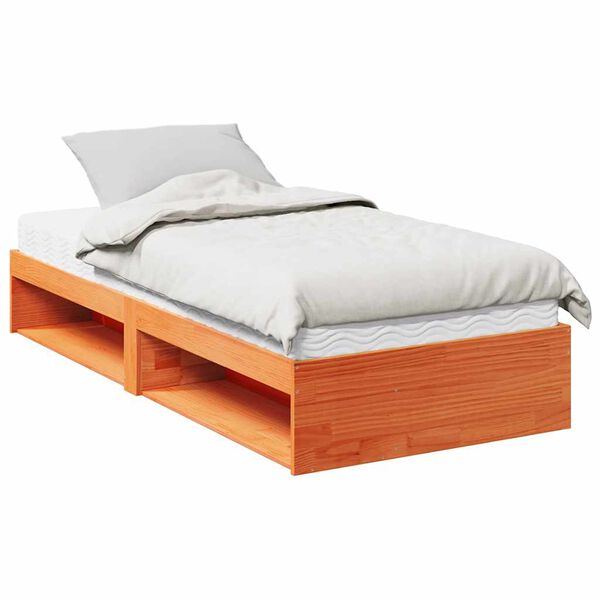 vidaXL Dormeuse con Materasso Marrone 90x200 cm Legno Massello di Pino