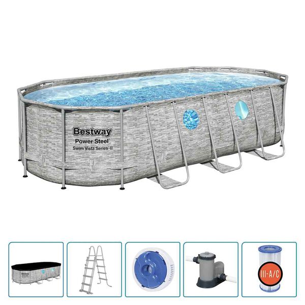 Bestway Set Piscina Power Steel Swim Vista Series 549x274x122 cm