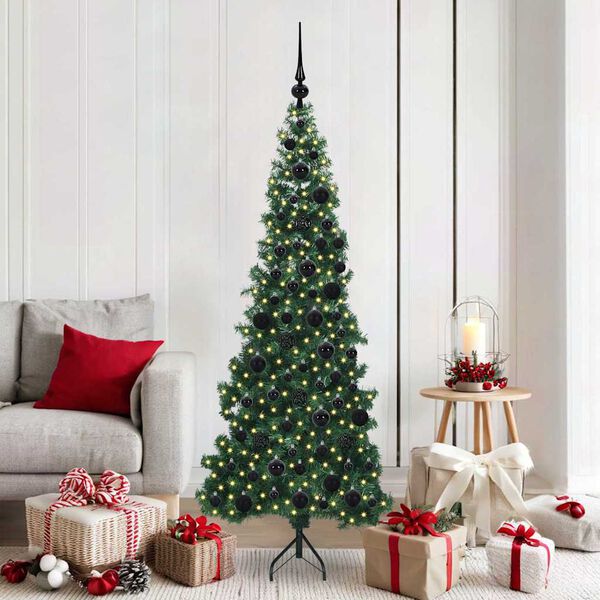vidaXL Albero di Natale Artificiale Angolare con 300 LED Verde 180 cm