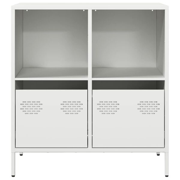 vidaXL Credenza Bianca 68x39x73,5 cm in Acciaio Laminato a Freddo