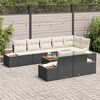 vidaXL Set Divano da Giardino con cuscino 9 pcs Nero Poly Rattan
