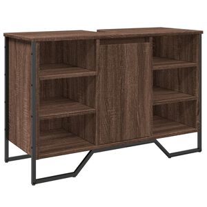 vidaXL Mobile Lavabo Bagno Rovere Marrone 91x35x60cm in Truciolato