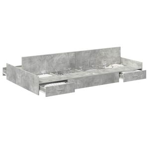 vidaXL Struttura letto con contenitore Grigio cemento 120 x 190 cm