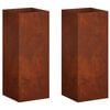vidaXL Vaso da giardino 2 pz Ruggine 20 x 20 x 40 cm Acciaio Corten