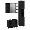vidaXL Set di mobili per il bagno 3 pz Nero 30 x 30 x 179,5 cm