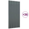vidaXL Pannelli Tetto 36pz Acciaio Zincato 80x36 Antracite