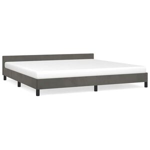 vidaXL Giroletto senza Materasso Grigio Scuro 200x200 cm Velluto