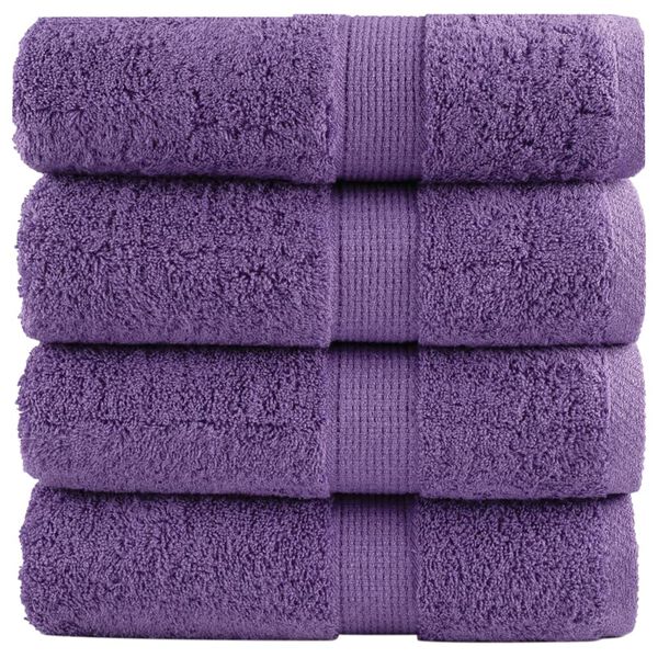vidaXL Asciugamani Premium SOLUND 4 pz Viola 30x30 cm 600 g/m²