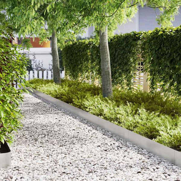 vidaXL Bordura per Prato 30 pcs Argento 100 x 0.05 x 20 cm