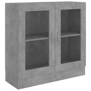vidaXL Armadietto Vetrina Grigio Cemento 82,5x30,5x80 cm Multistrato