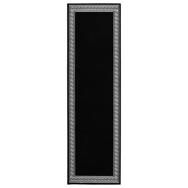 vidaXL Tappeto Lungo in BCF Nero con Motivo 80x350 cm