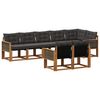 vidaXL Set di divani da esterno con cuscino 8 pcs Naturale e Nero