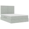 vidaXL Letto con contenitore e LED Grigio chiaro 140 x 190 cm Velluto