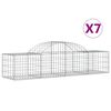 vidaXL Cesti Gabbioni ad Arco 7 pz 200x50x40/60 cm Ferro Zincato
